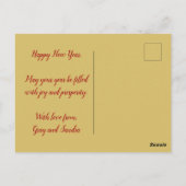 Rood en goud, Chinese draak, Chinees nieuwjaar Briefkaart (Achterkant)