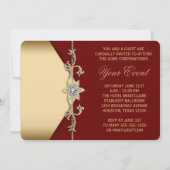 Rood en Goud Corporate Party Kaart (Achterkant)