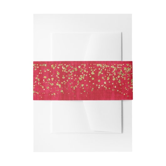 Rood en Goud Cosmo Glitz Uitnodigingen Wikkel (Voorkant Voorbeeld)