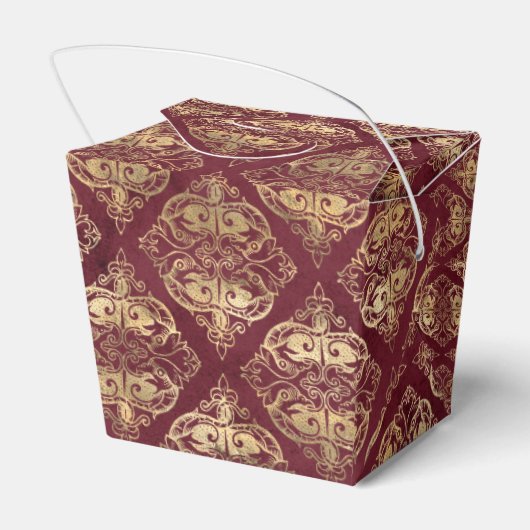 Rood en Goud Damask Bedankdoosjes (Achterkant)