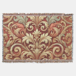rood en goud Damask Pattern Deken