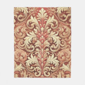 rood en goud Damask Pattern Fleece Deken (Voorkant)