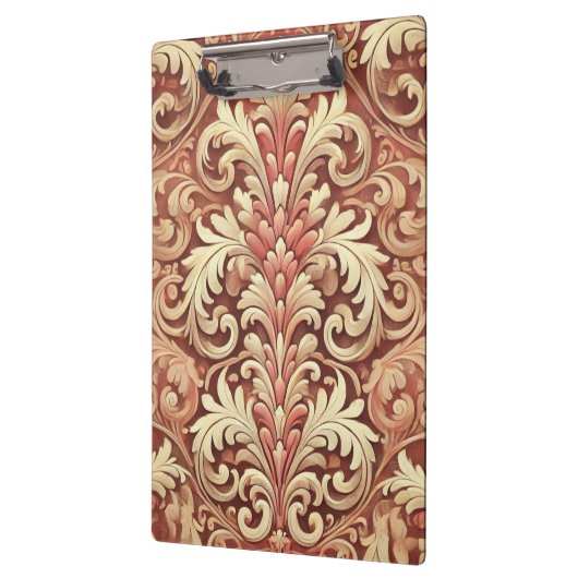 rood en goud Damask Pattern Klembord (Links)