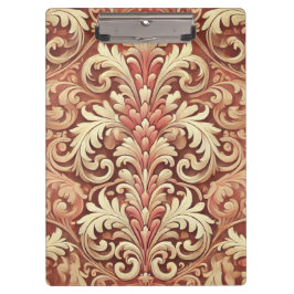 rood en goud Damask Pattern Klembord