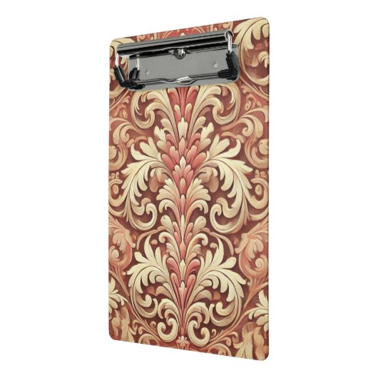 rood en goud Damask Pattern Mini Klembord (Angled2)