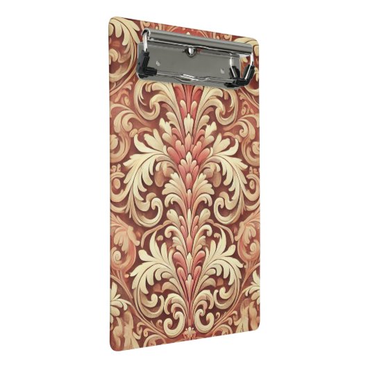 rood en goud Damask Pattern Mini Klembord (Schuin)
