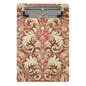 rood en goud Damask Pattern Mini Klembord (Voorkant)