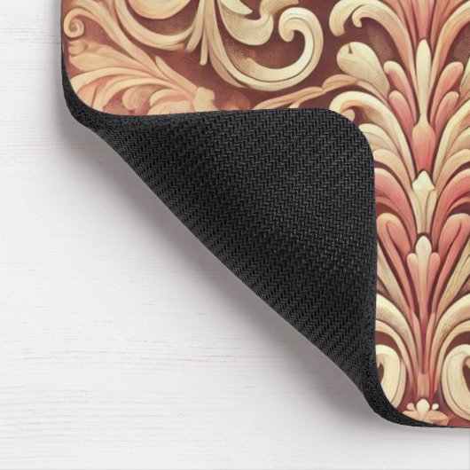 rood en goud Damask Pattern Muismat (Hoek)