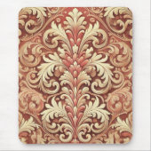 rood en goud Damask Pattern Muismat (Voorkant)