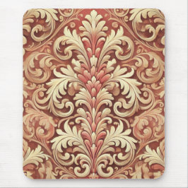 rood en goud Damask Pattern Muismat