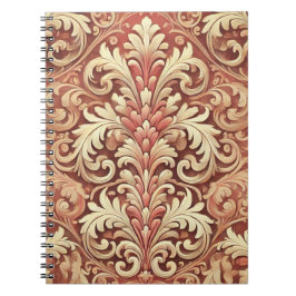 rood en goud Damask Pattern Notitieboek