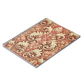  rood en goud Damask Pattern Notitieboek (Linkerzijde)
