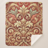 rood en goud Damask Pattern Sherpa Deken (Voorkant)