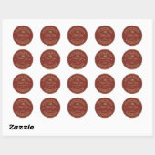Rood en goud | dank u klassieke ronde sticker (Vel)