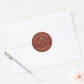 Rood en goud | dank u klassieke ronde sticker (Envelop)