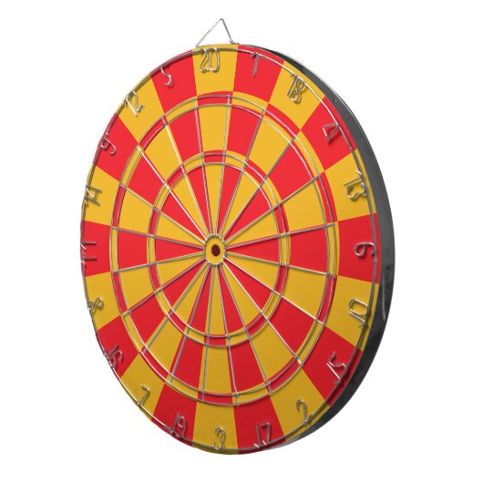 Rood en goud dartbord (Voorkant Rechts)