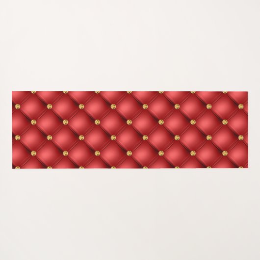 Rood en Goud Diamant Tufted Yoga Mat (Achterkant (horizontaal))