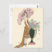 Rood en goud door George Barbier Briefkaart (Voorkant / Achterkant)