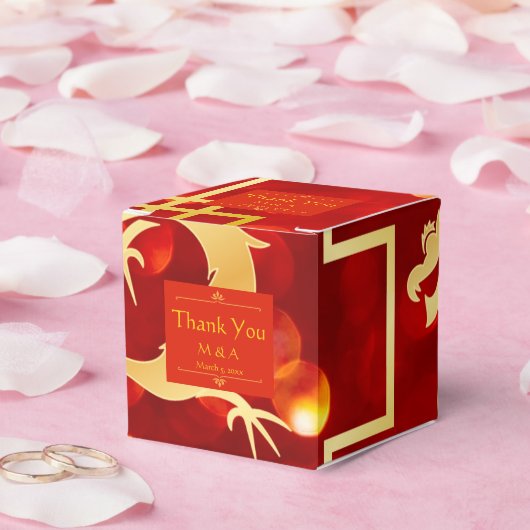 Rood en Goud Dragon Wedding Favoriet Box Bedankdoosjes (Huwelijk)