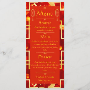 Rood en Goud Dragon Wedding Menu