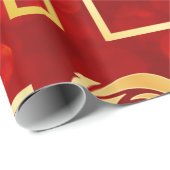 Rood en Goud Dragon Wrapping Paper Cadeaupapier (Rol Hoek)