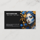 Rood en Goud Elegantie: Een Portret van Schoonheid Visitekaartje (Achterkant)