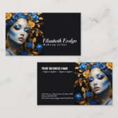 Rood en Goud Elegantie: Een Portret van Schoonheid Visitekaartje (Voorkant / Achterkant)