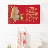 Rood en Goud Etnisch Prince Baby shower Spandoek (Insitu)