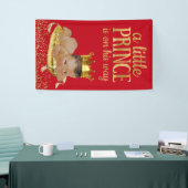 Rood en Goud Etnisch Prince Baby shower Spandoek (Beurs)