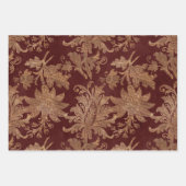  Rood en Goud Faux Floral Velvet Kerstmis Inpakpapier Vel (Voorkant 3)