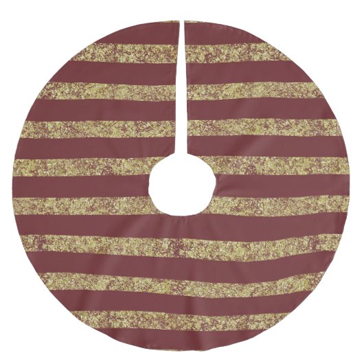 Rood en Goud Faux Glitter Kerstboom Rok (Voorkant)