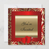 Rood en Goud Feestelijke Viering | Uitnodiging (Voorkant)