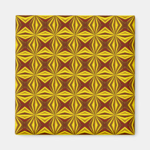 Rood en Goud Folie Effect Geruit Patroon Magneet