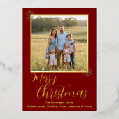 Rood en goud folie kerstkaart folie feestdagenkaart (Voorkant)