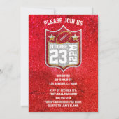 Rood en Goud Football Team Kleuren Quarterback Kaart (Achterkant)