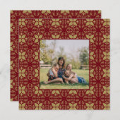 Rood en Goud Foto Feestdagenkaart (Voorkant / Achterkant)