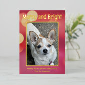 Rood en Goud Foto Folie Feestdagenkaart (Staand Voorkant)