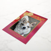 Rood en Goud Foto Folie Feestdagenkaart (Gedraaid)