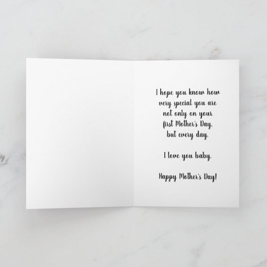 Rood en Goud Gelukkig 1e Moederdag Kaart voor Vrou (Binnen)