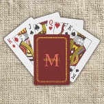 Rood en goud - Gepersonaliseerd Monogram en naam Pokerkaarten<br><div class="desc">Rood- en Gold-gepersonaliseerde monogram- en naambordspelkaarten</div>