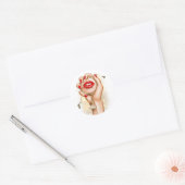 Rood en goud Glam Chic Ronde Sticker (Envelop)