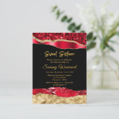 Rood en goud glamor tranen Sweet Sixteen Briefkaart (Staand voorkant)