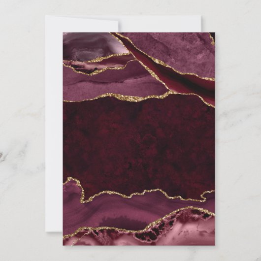 Rood en Goud Glitter Agaat Sweet 16 Kaart (Achterkant)