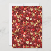 Rood en Goud Glitter Harten 21e Verjaardag Kaart (Achterkant)