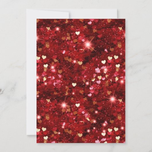 Rood en Goud Glitter Harten 21e Verjaardag Kaart (Achterkant)