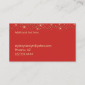 Rood en Goud Glittery Visitekaartje (Achterkant)