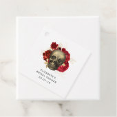 Rood en Goud Gotische Schedel en Rozen Bedankjes Labels (In situ)