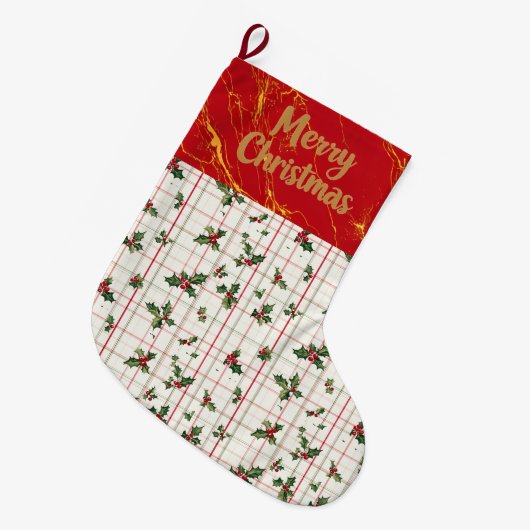 Rood en goud grote kerstsok (Voorkant (Hangend))