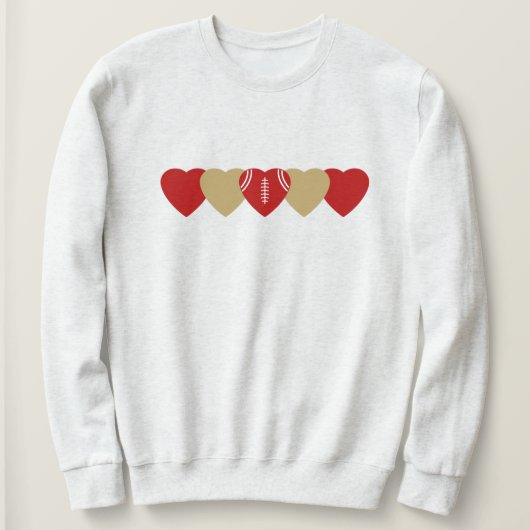 Rood en Goud Hart Voetbal Trui (Design voorkant)