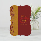 Rood en goud Hindu Wedding Kaart (Staand voorkant)